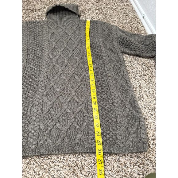J Crew Womens Cable Knit 100% Wool Tunic Sweater Sz S Fisherman Turtle Neck - Picture 6 of 7